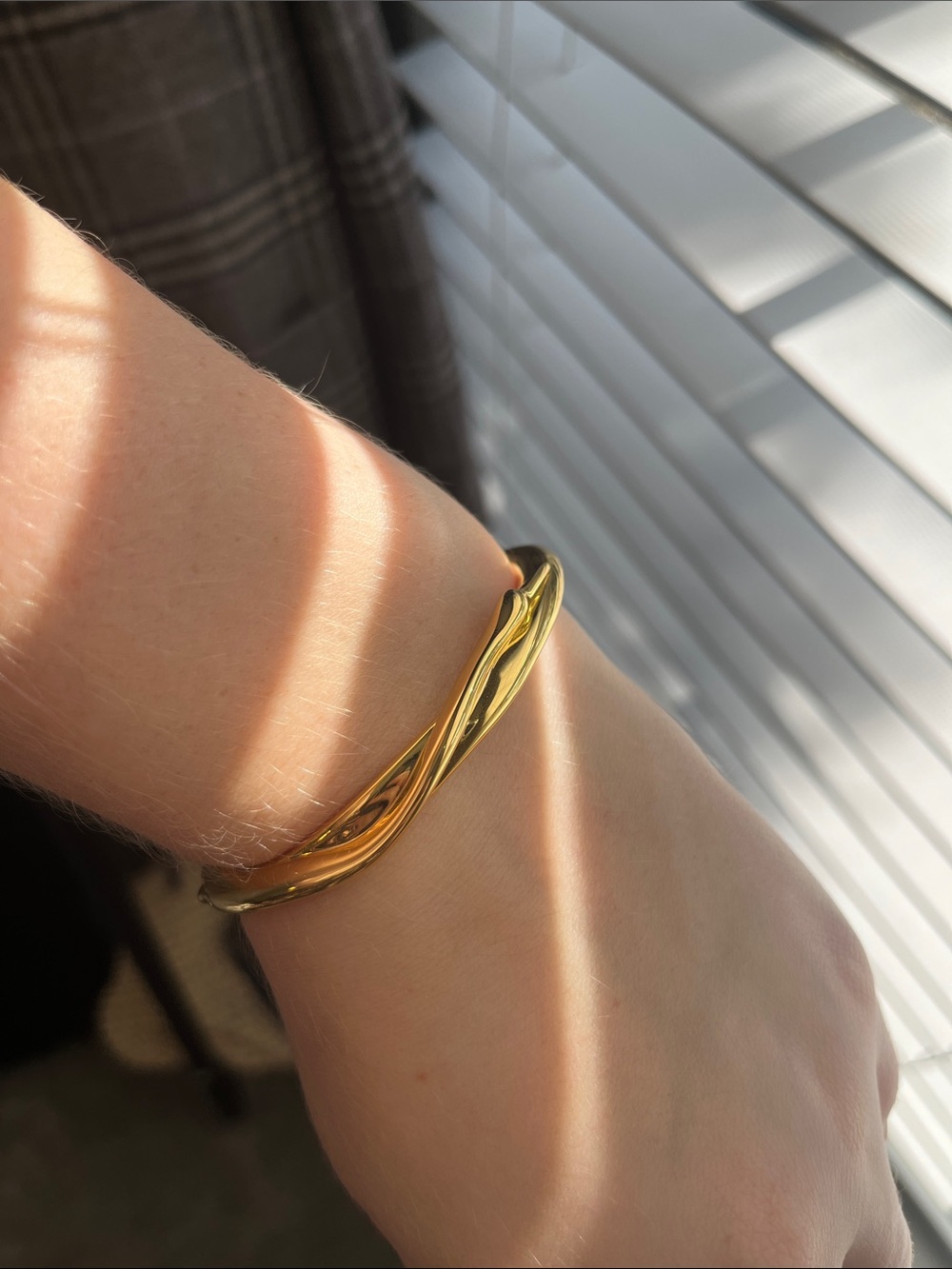 Jenny Bird Gold Swan Twisted Bangle Bracelet